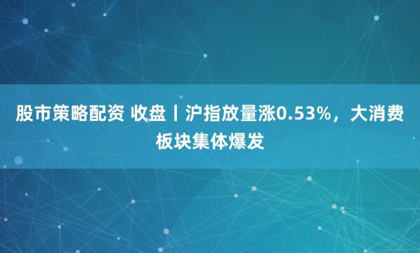 股市策略配资 收盘丨沪指放量涨0.53%，大消费板块集体爆发